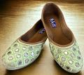 Fancy Green Embellished Punjabi Jutti Imported from India Sizes 6-12